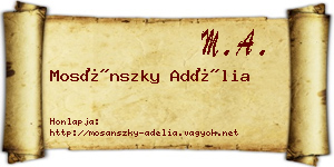 Mosánszky Adélia névjegykártya